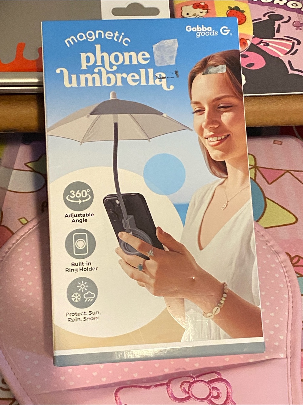 NIB Magnetic Phone Umbrella - Gray 🩶🖤